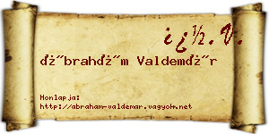 Ábrahám Valdemár névjegykártya